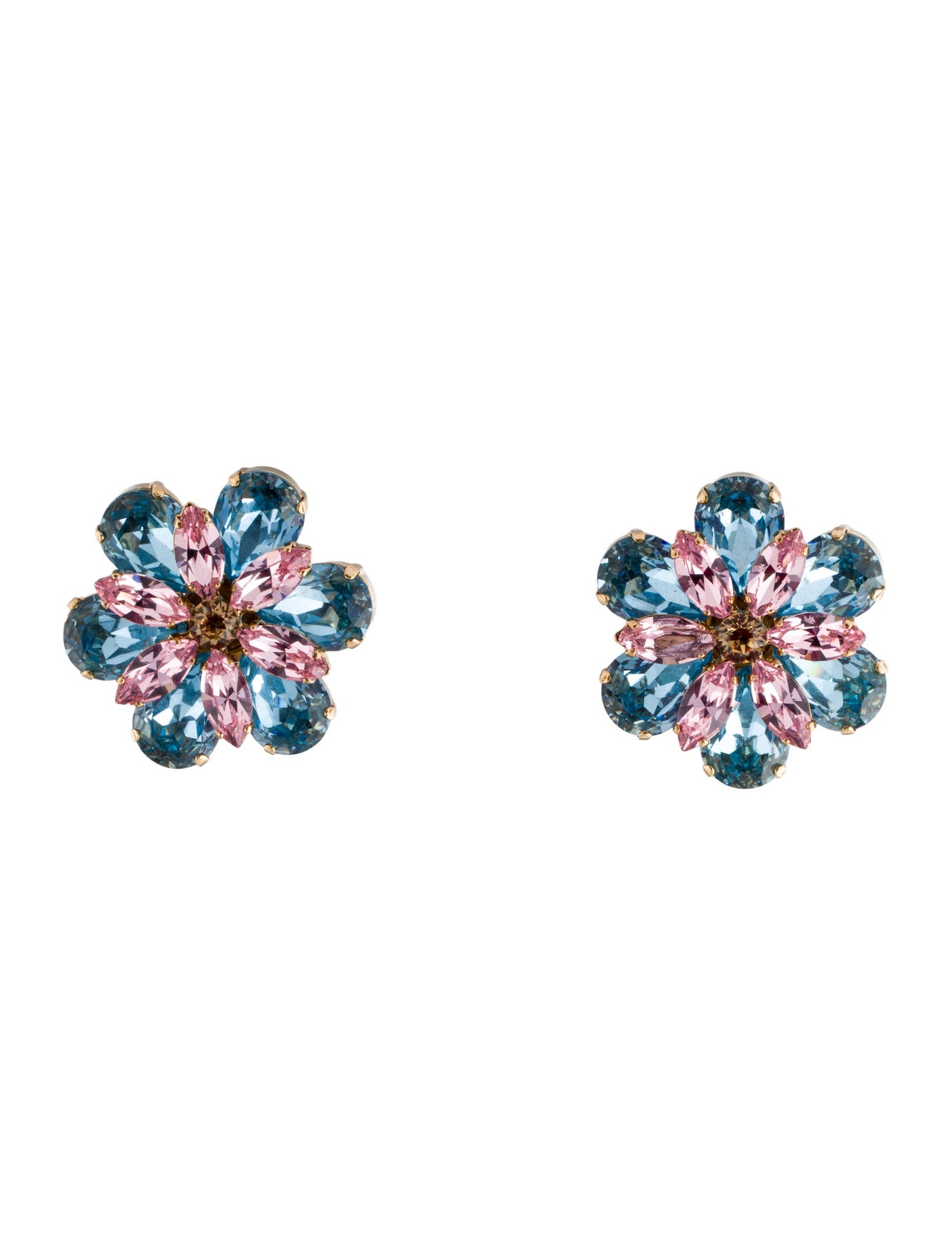 Dolce & Gabbana Crystal Flower Clip-On Earrings