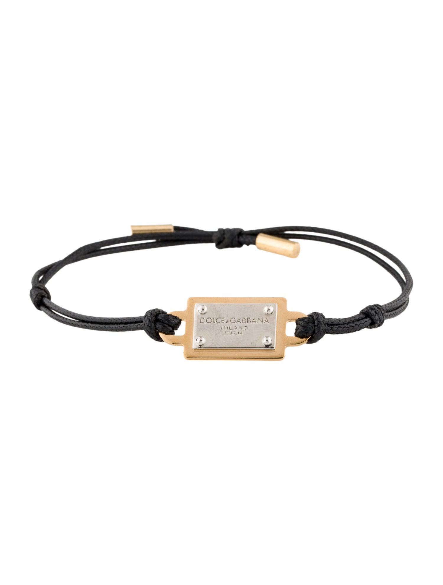 Dolce & Gabbana Cord Logo Tag Adjustable Wrap Bracelet