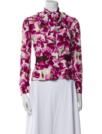 Dolce & Gabbana Silk Floral Print Blouse