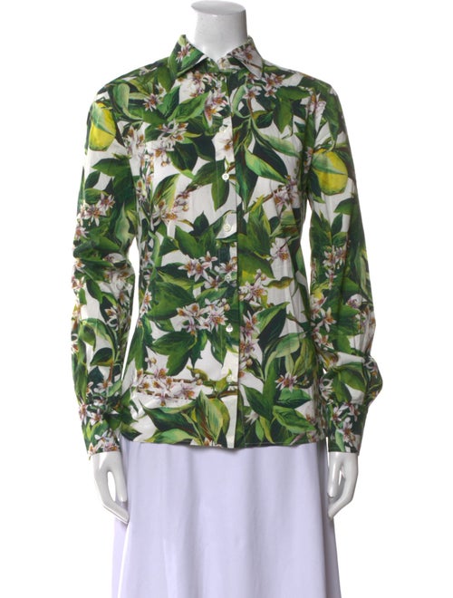 Dolce & Gabbana Floral Print Long Sleeve Blouse