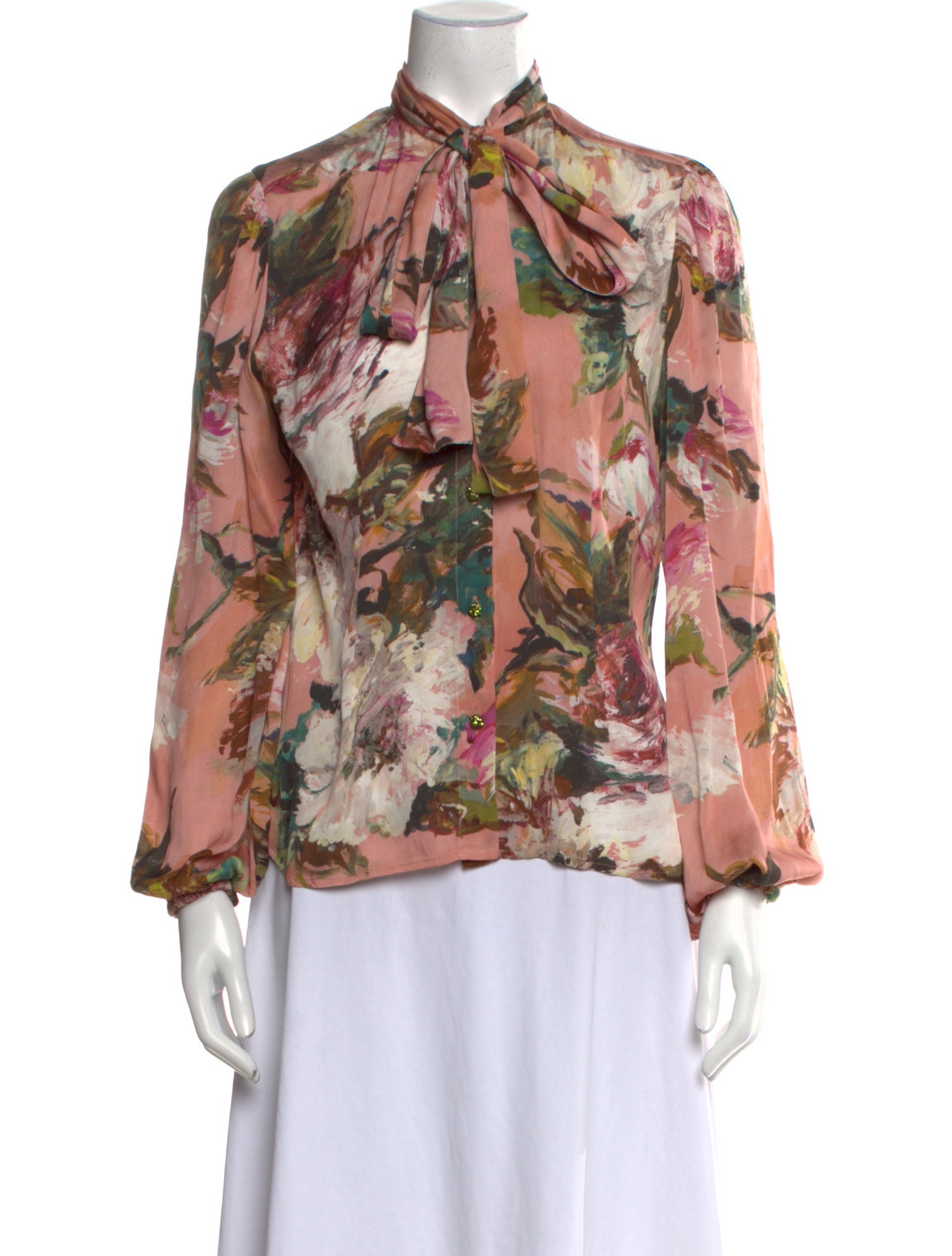 Dolce & Gabbana Silk Floral Print Blouse