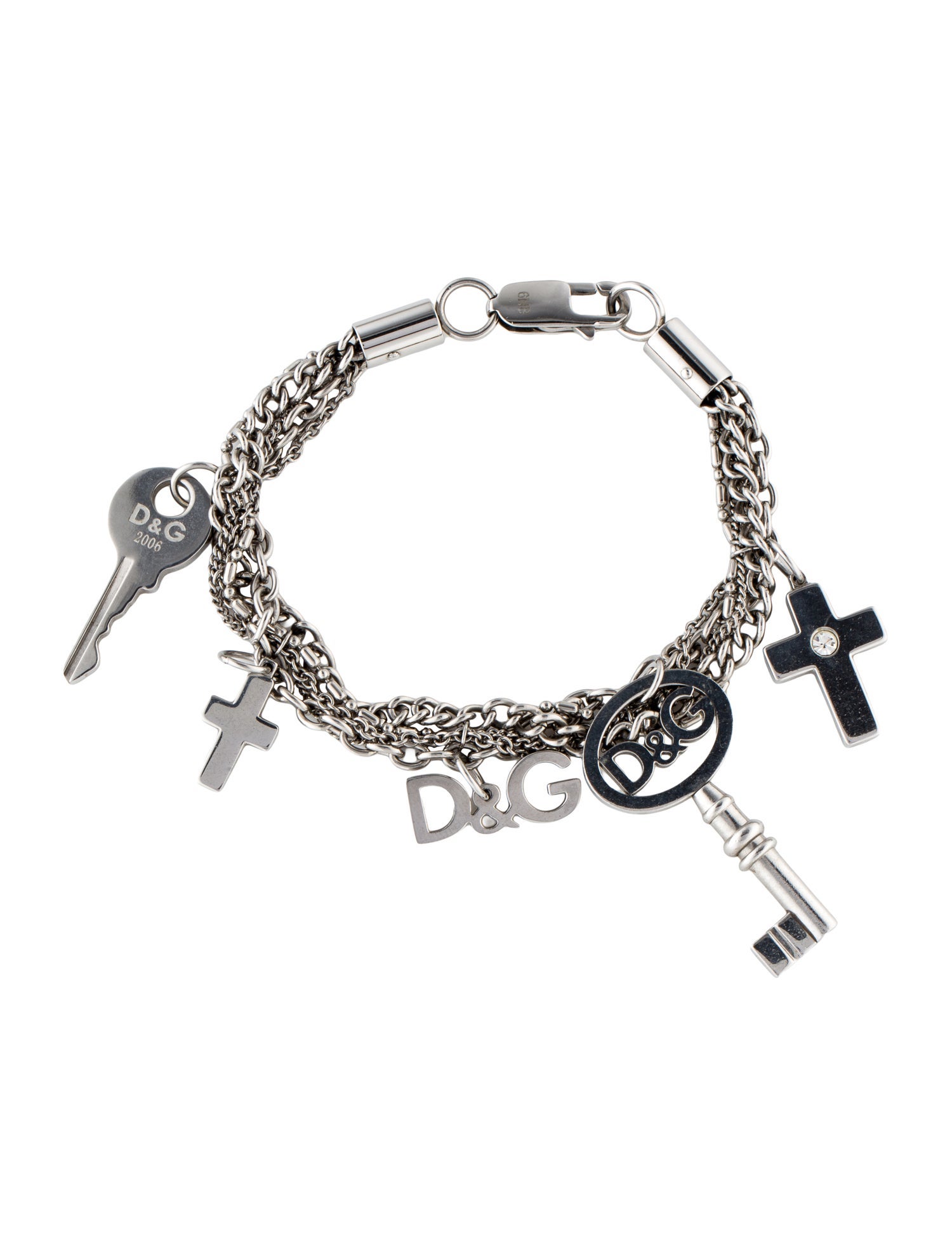 Dolce & Gabbana Crystal Charm Multistrand Bracelet