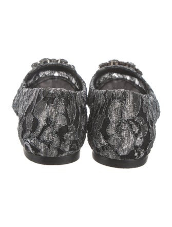 Dolce & Gabbana Lace Crystal Embellishments Flats