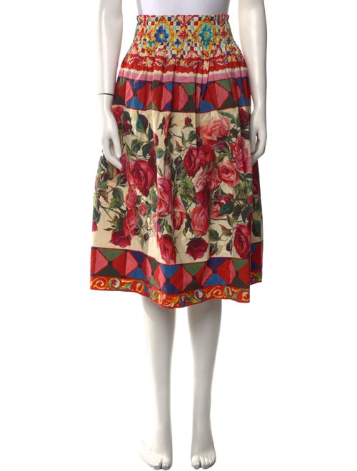 Dolce & Gabbana Floral Print Midi Length Skirt