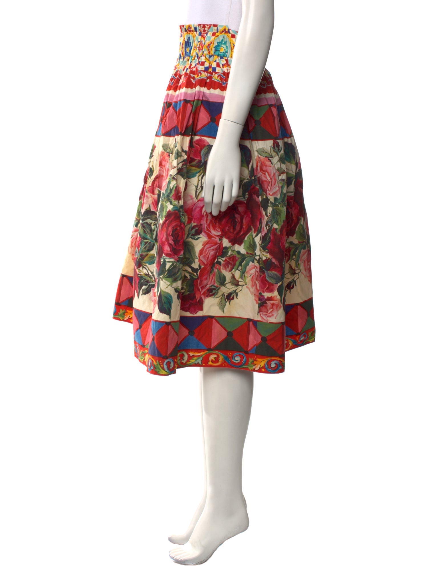 Dolce & Gabbana Floral Print Midi Length Skirt