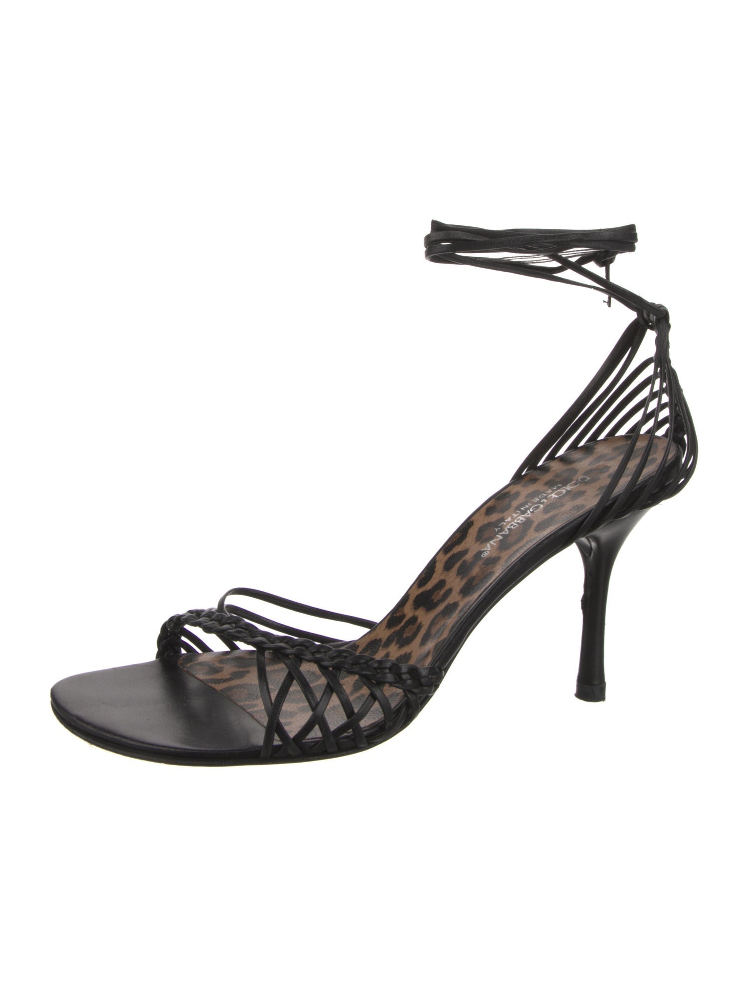 Dolce & Gabbana Leather Braided Accents Sandals