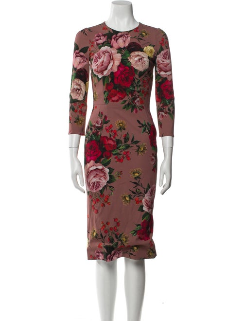 Dolce & Gabbana Floral Print Midi Length Dress