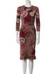 Dolce & Gabbana Floral Print Midi Length Dress