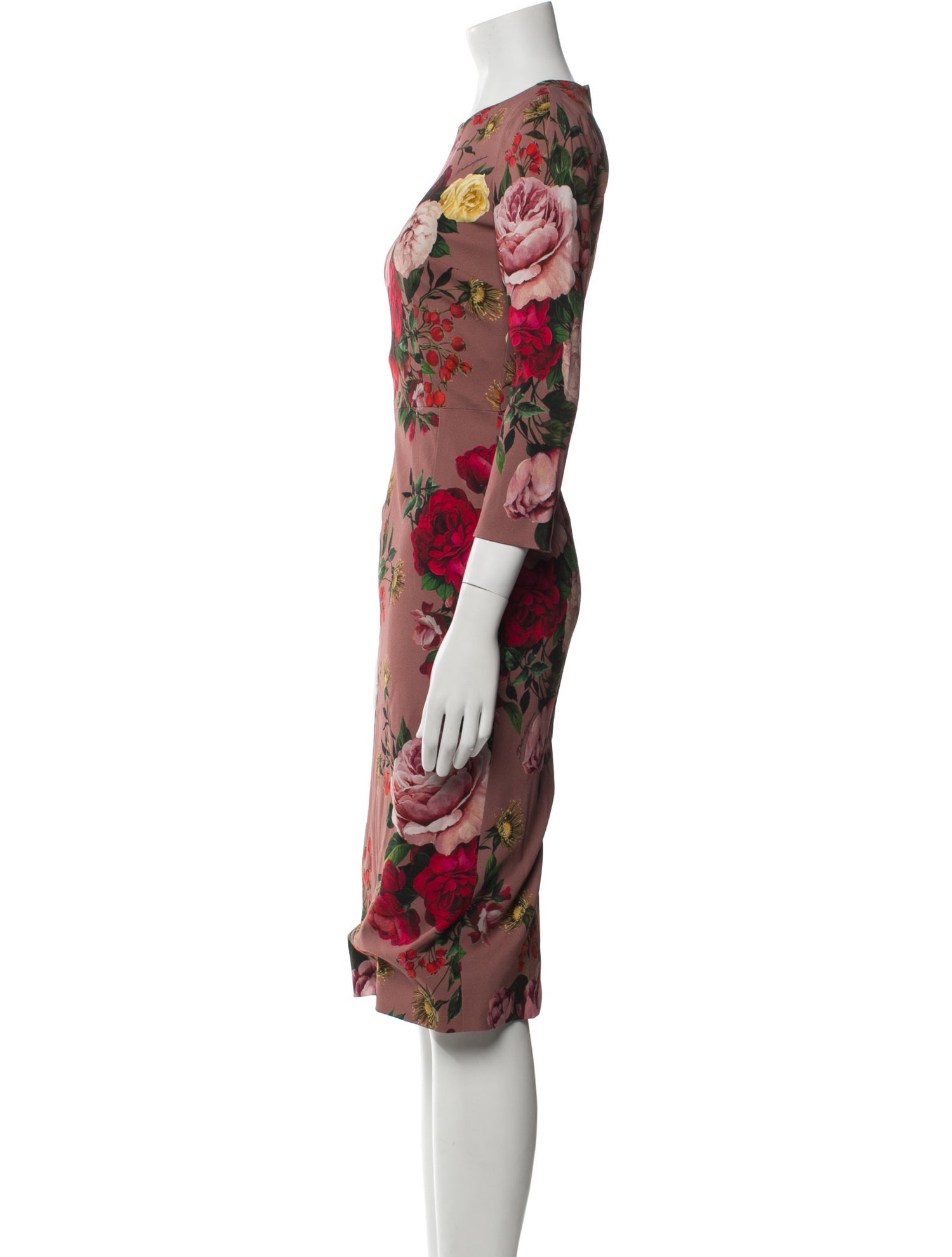Dolce & Gabbana Floral Print Midi Length Dress