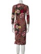 Dolce & Gabbana Floral Print Midi Length Dress