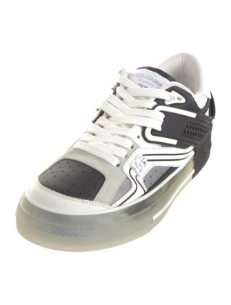 Dolce & Gabbana Leather Colorblock Pattern Sneakers