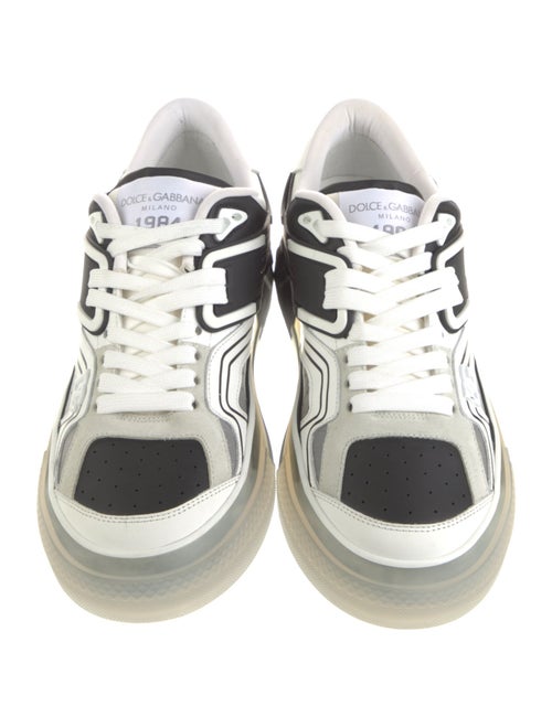 Dolce & Gabbana Leather Colorblock Pattern Sneakers