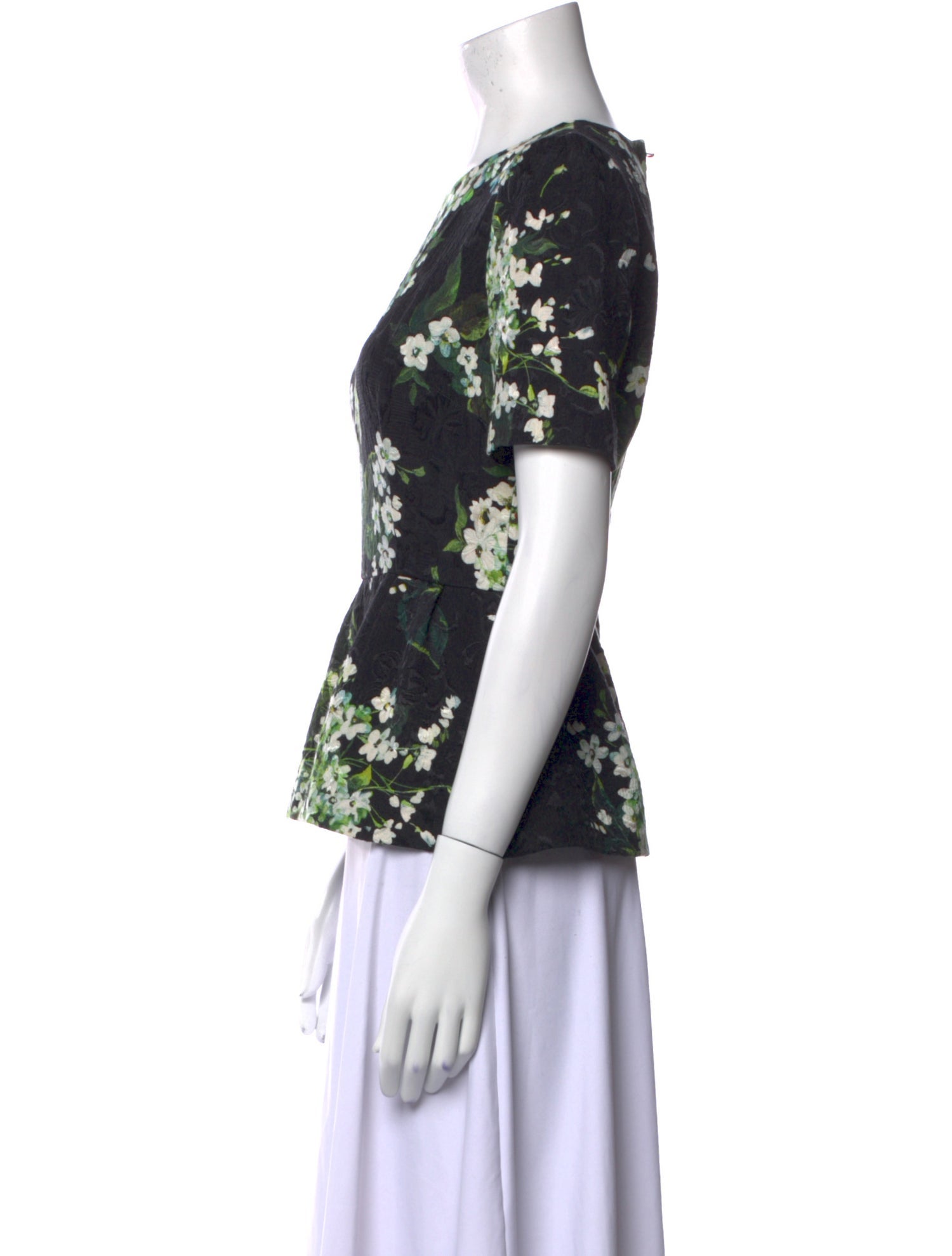 Dolce & Gabbana Floral Print Crew Neck Blouse