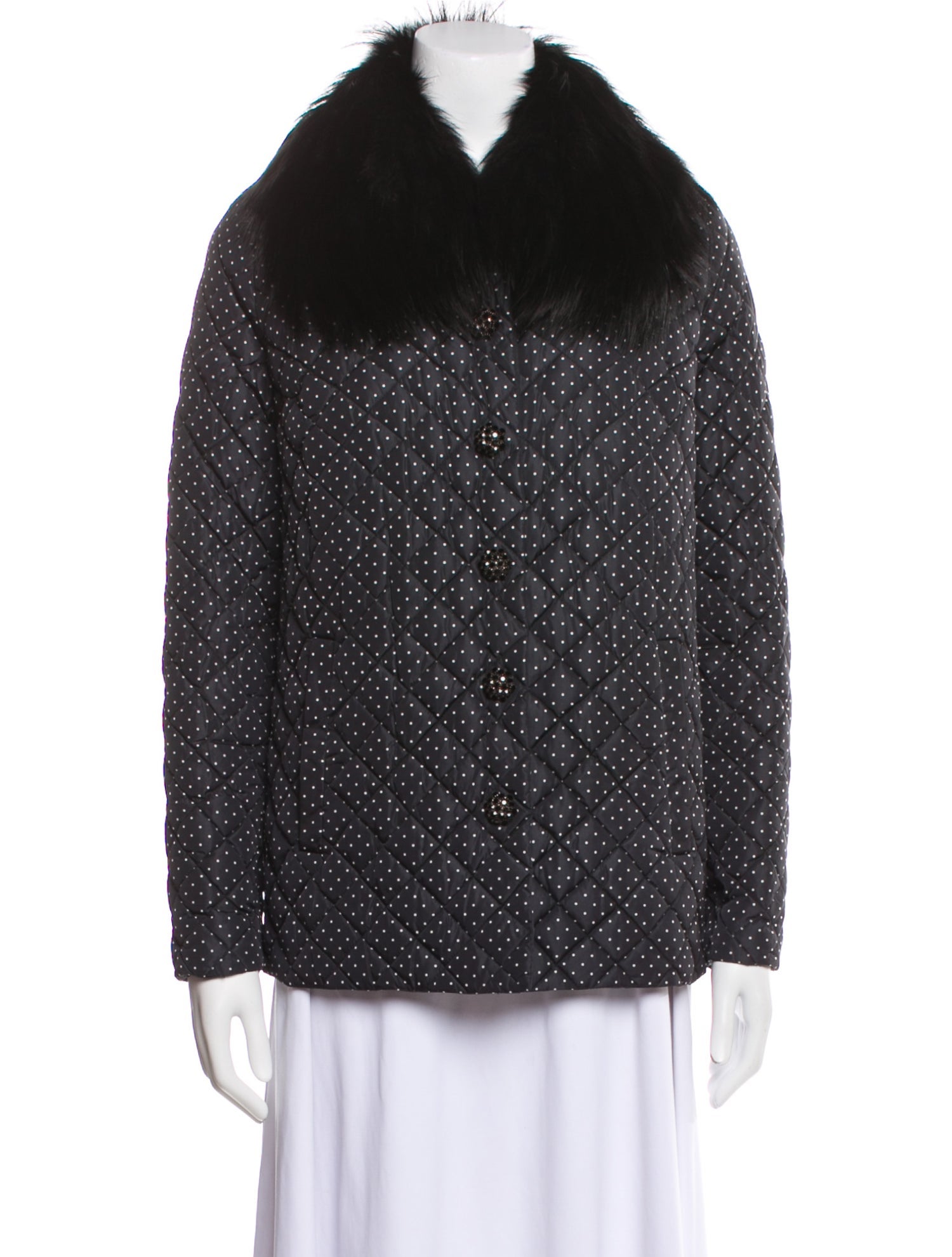 Dolce & Gabbana Polka Dot Print Fur Jacket