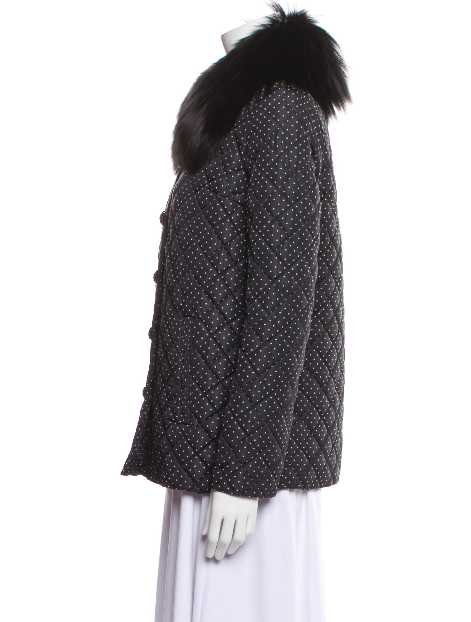 Dolce & Gabbana Polka Dot Print Fur Jacket