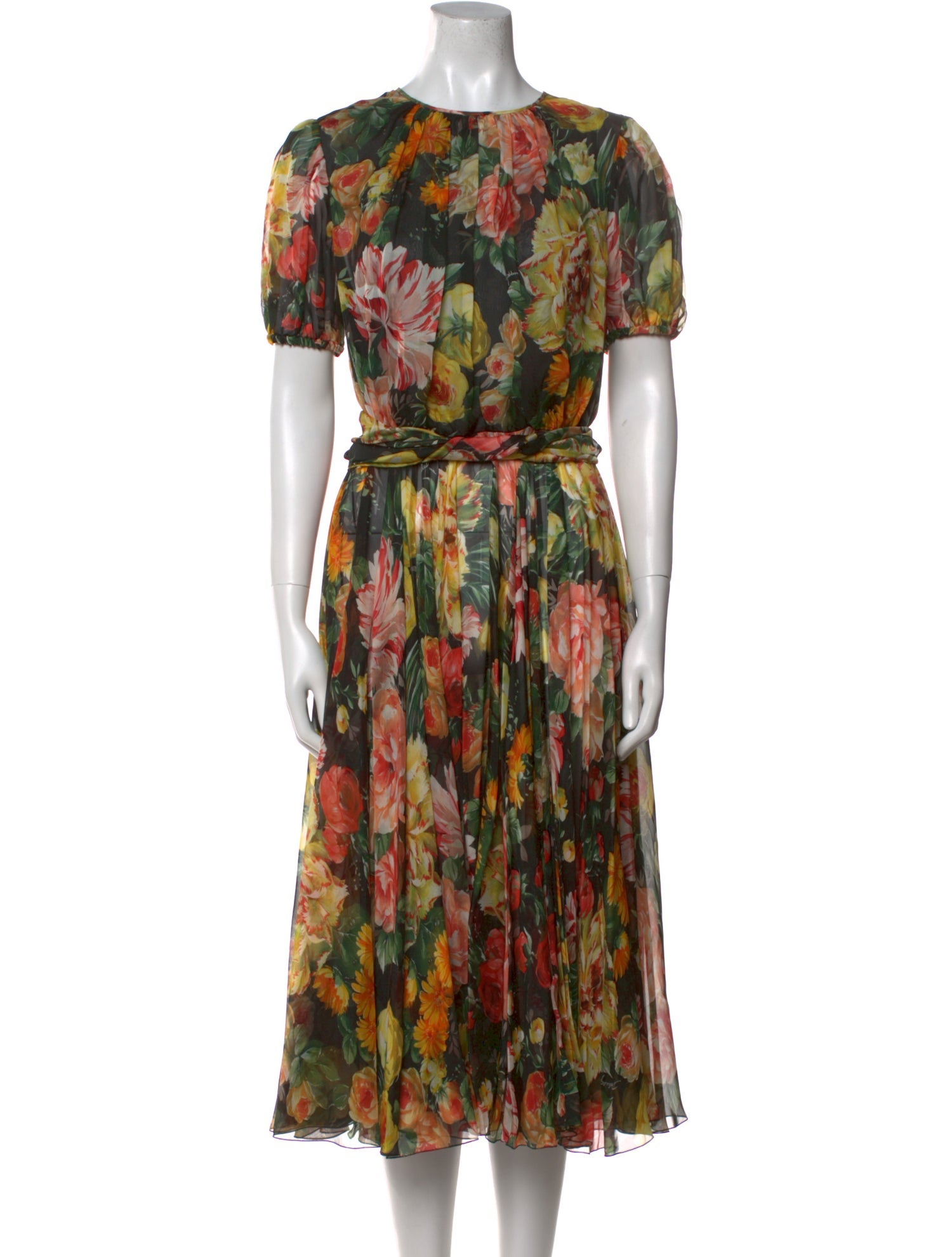 Dolce & Gabbana Silk Midi Length Dress w/ Tags