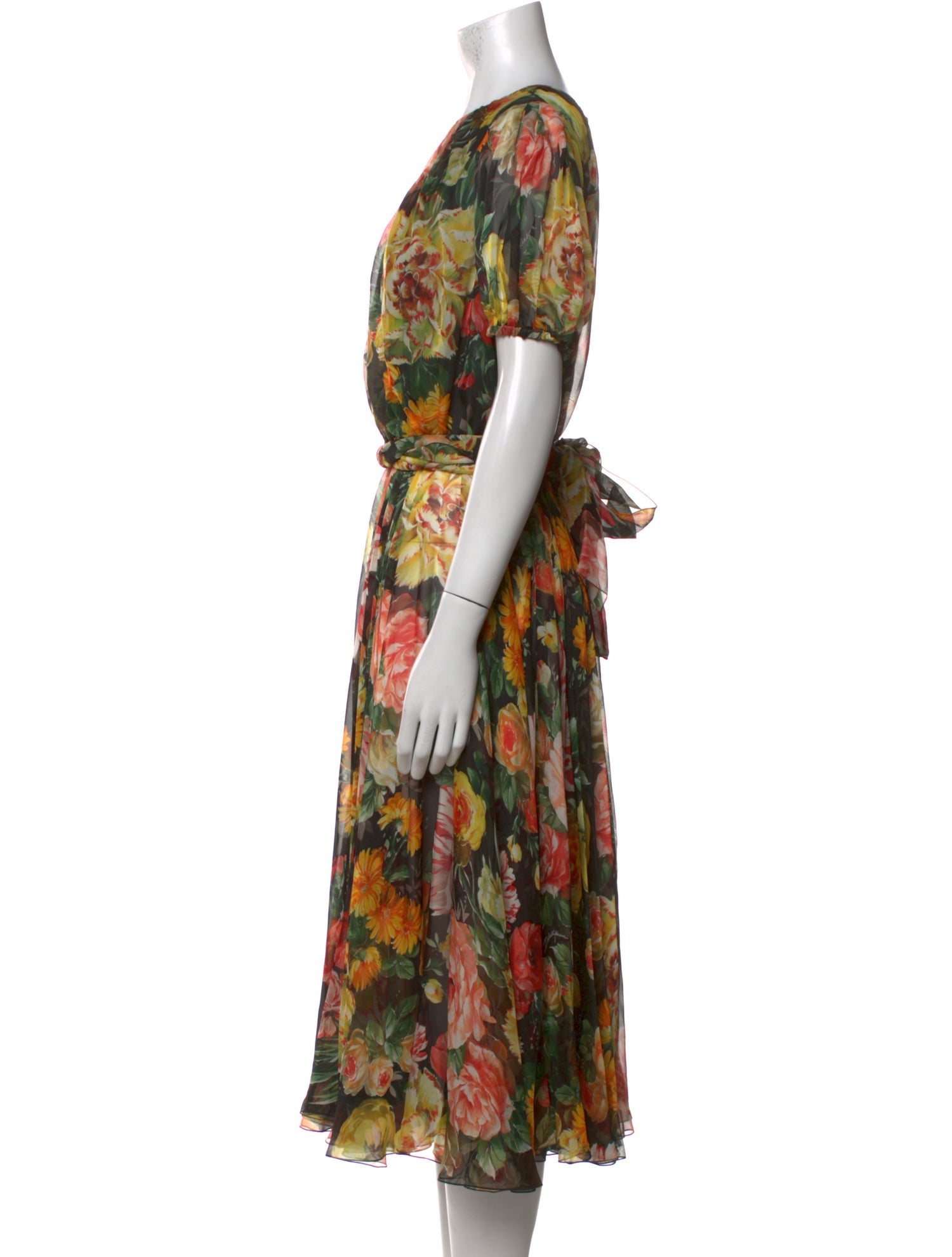 Dolce & Gabbana Silk Midi Length Dress w/ Tags