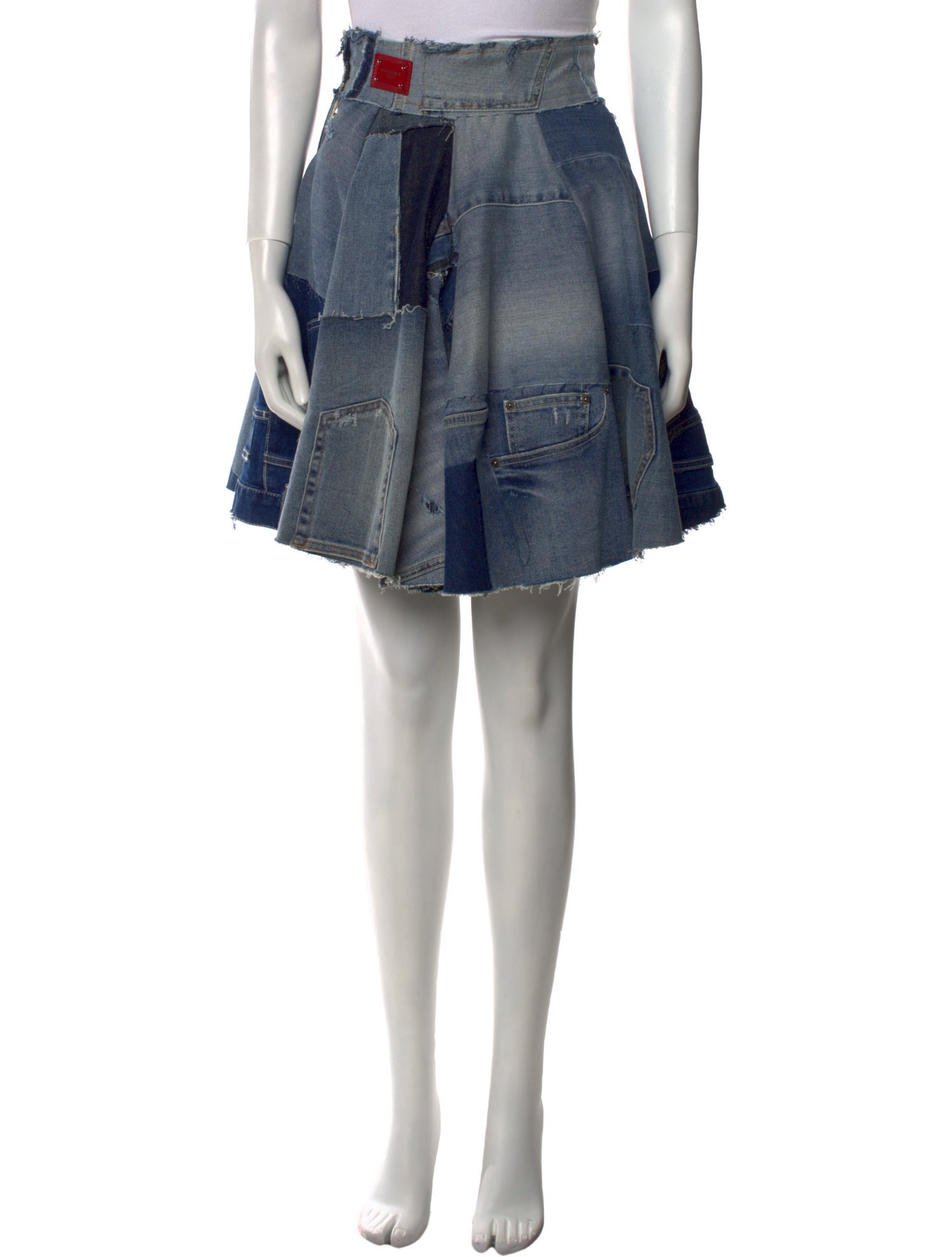 Dolce & Gabbana Distressed Accents Knee-Length Skirt w/ Tags