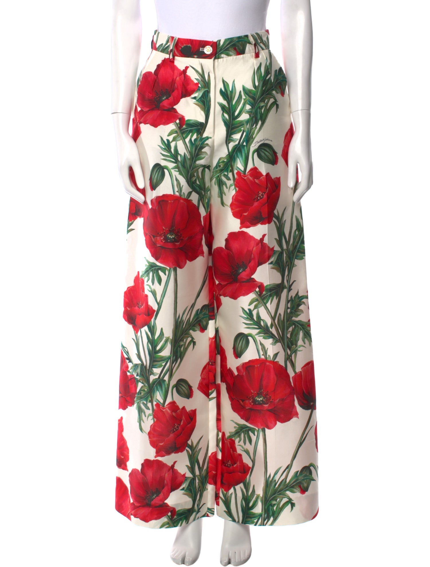 Dolce & Gabbana Silk Wide Leg Pants