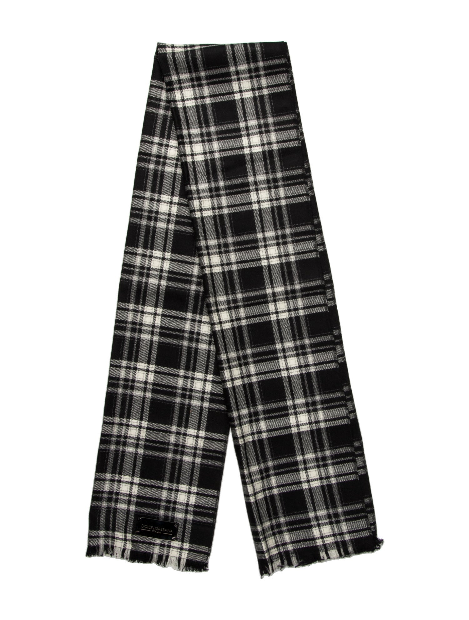 Dolce & Gabbana Virgin Wool Plaid Print Scarf