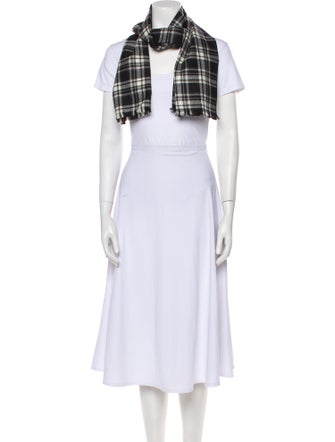 Dolce & Gabbana Virgin Wool Plaid Print Scarf