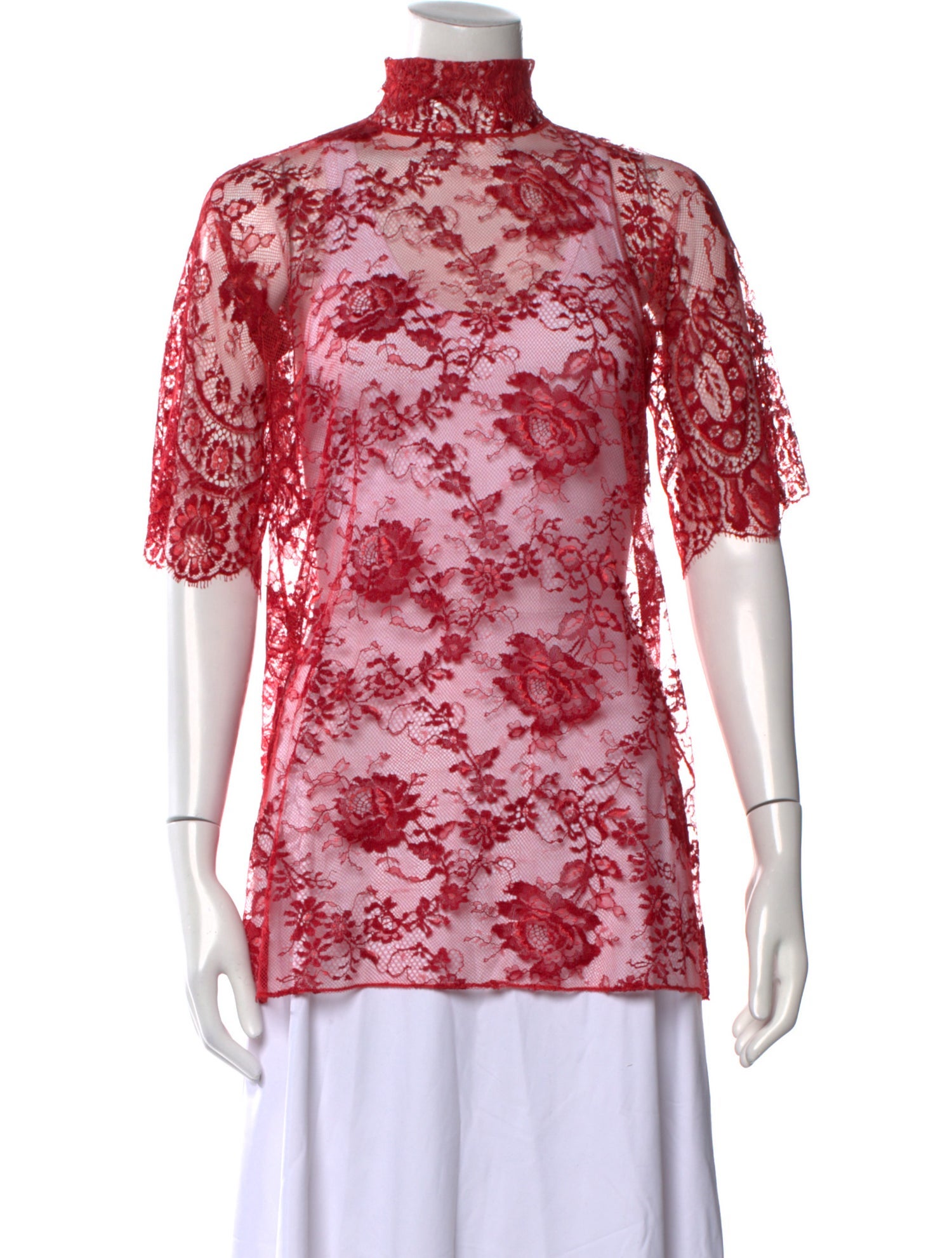 Dolce & Gabbana Floral Print Mock Neck Blouse