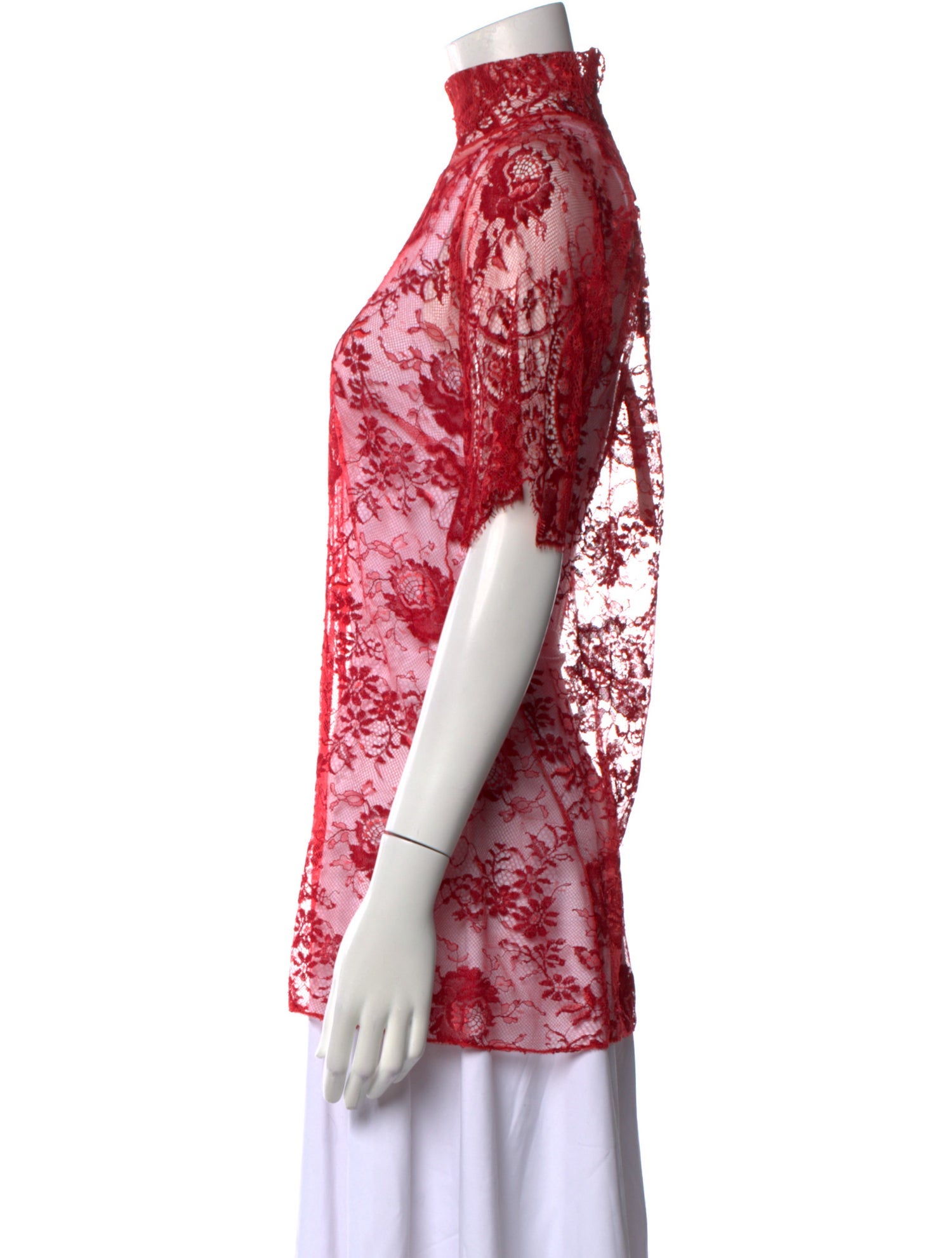 Dolce & Gabbana Floral Print Mock Neck Blouse