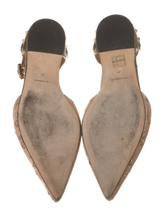 Dolce & Gabbana Velvet Patterned Mary Jane Flats