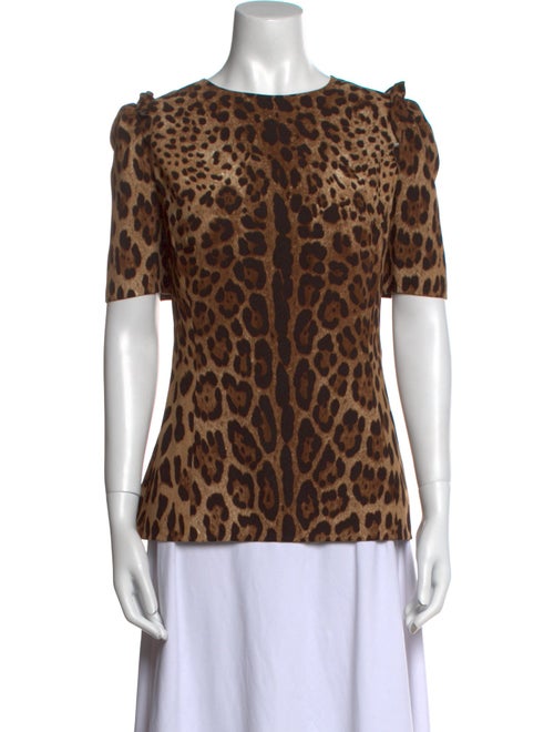 Dolce & Gabbana Silk Animal Print T-Shirt