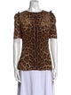 Dolce & Gabbana Silk Animal Print T-Shirt