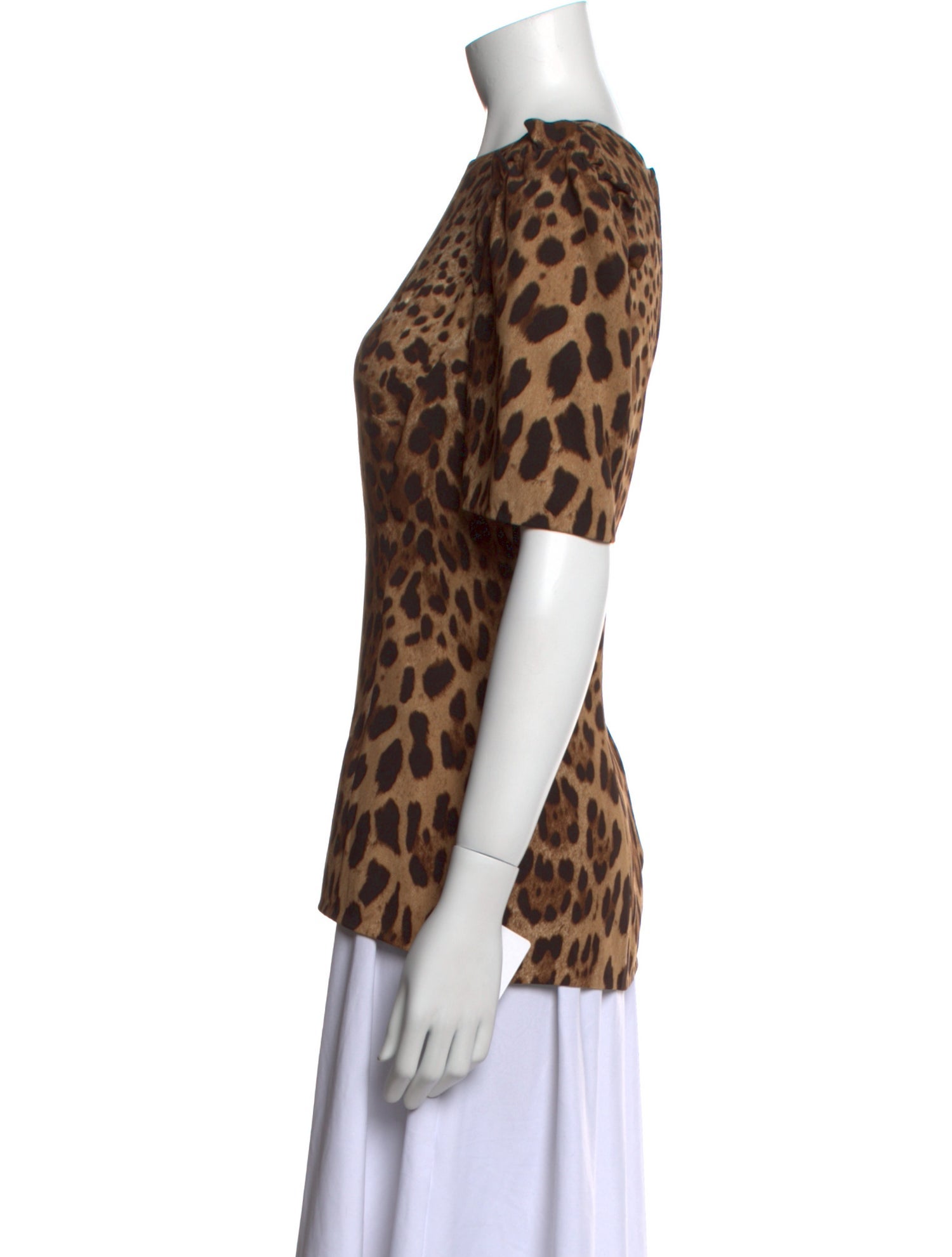 Dolce & Gabbana Silk Animal Print T-Shirt