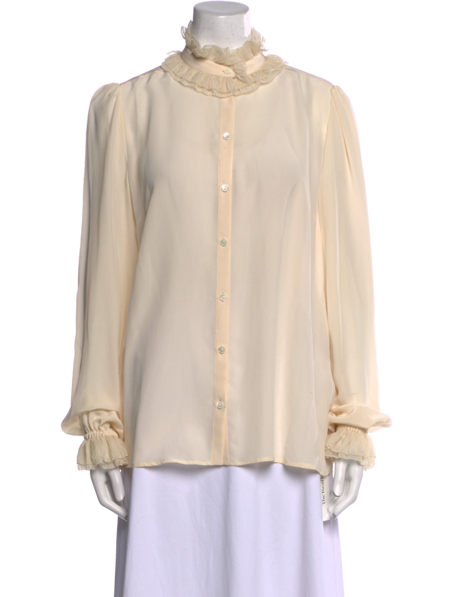 Dolce & Gabbana Silk Mock Neck Blouse
