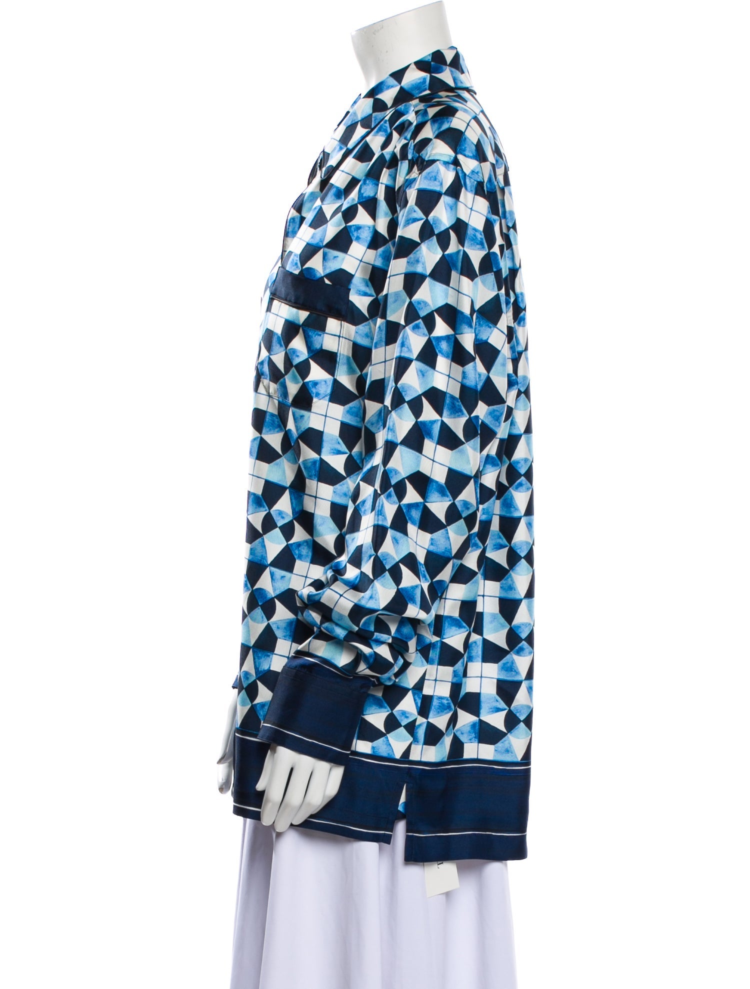 Dolce & Gabbana Silk Printed Button-Up Top