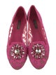 Dolce & Gabbana Lace Crystal Embellishments Ballet Flats