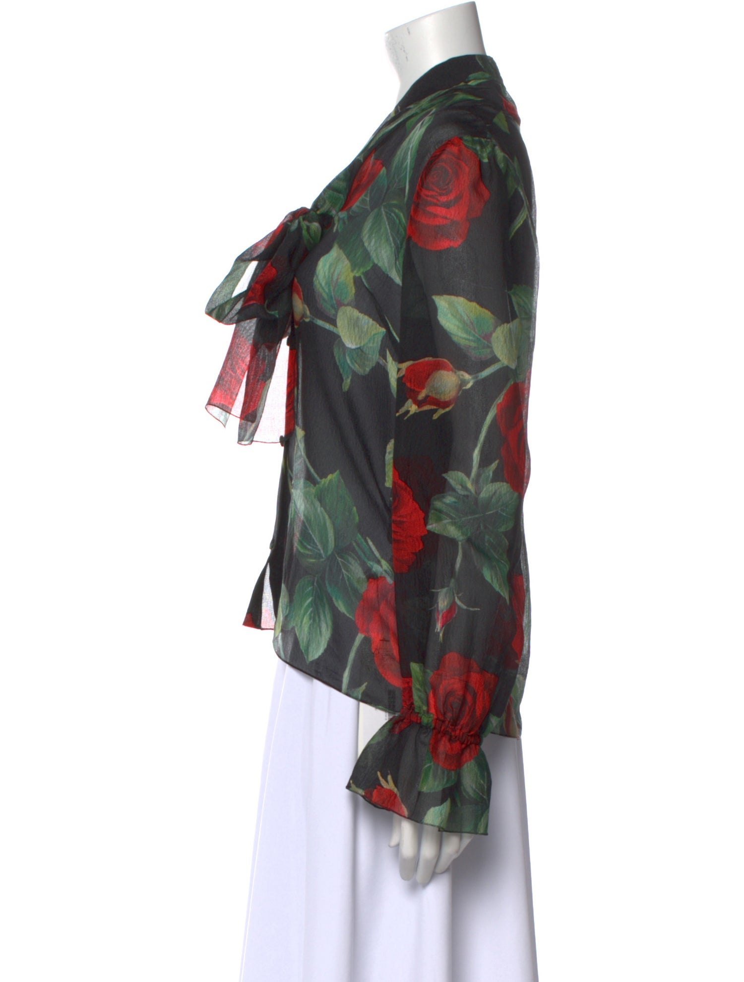 Dolce & Gabbana Silk Floral Print Blouse