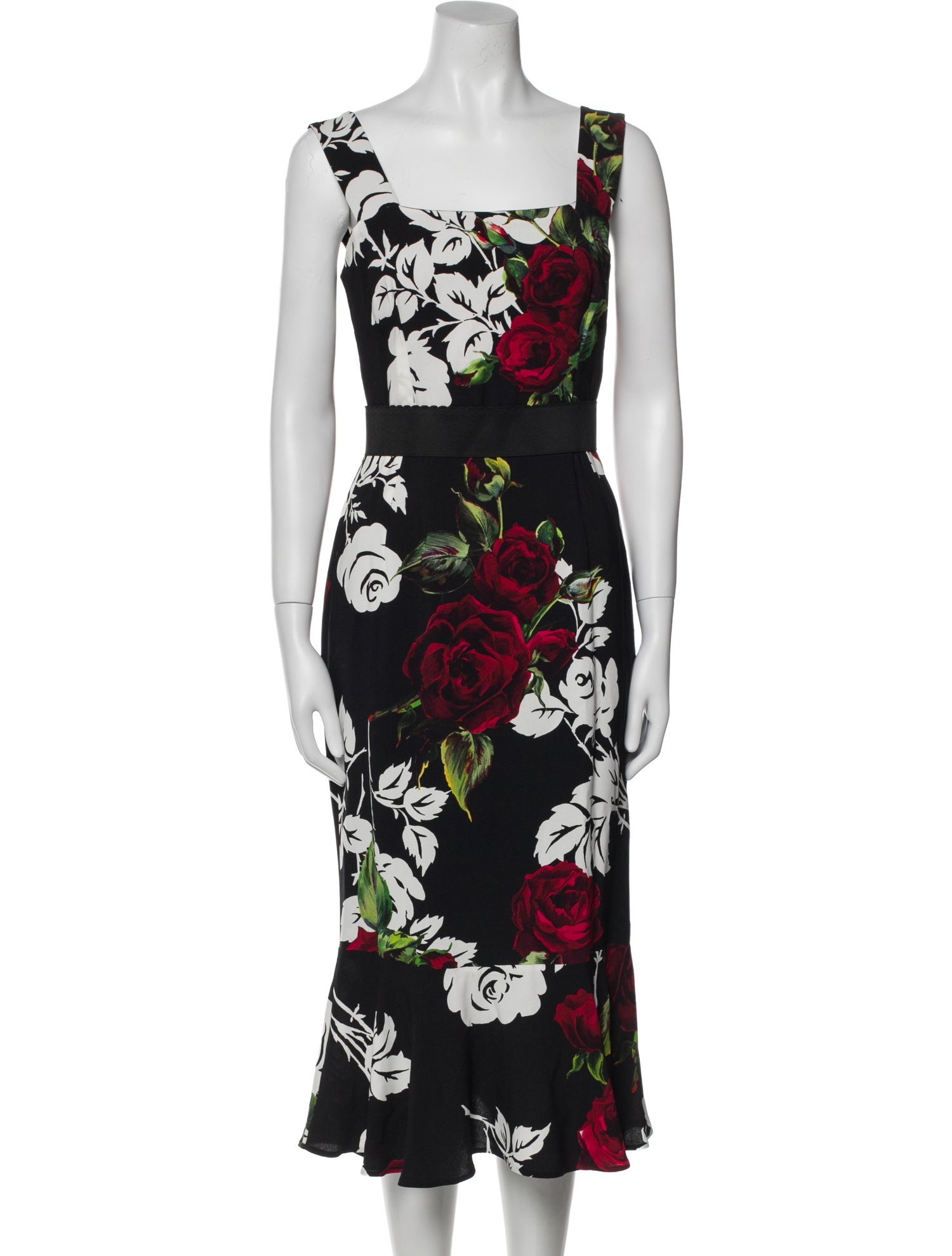 Dolce & Gabbana Floral Print Midi Length Dress