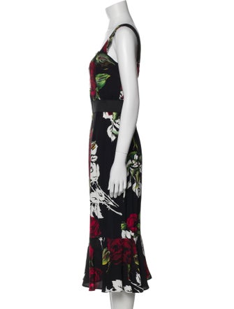Dolce & Gabbana Floral Print Midi Length Dress