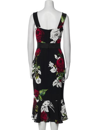 Dolce & Gabbana Floral Print Midi Length Dress