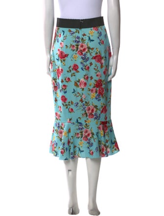 Dolce & Gabbana Silk Midi Length Skirt