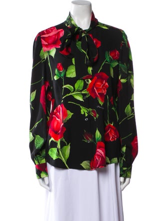 Dolce & Gabbana Silk Floral Print Blouse