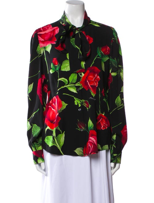Dolce & Gabbana Silk Floral Print Blouse