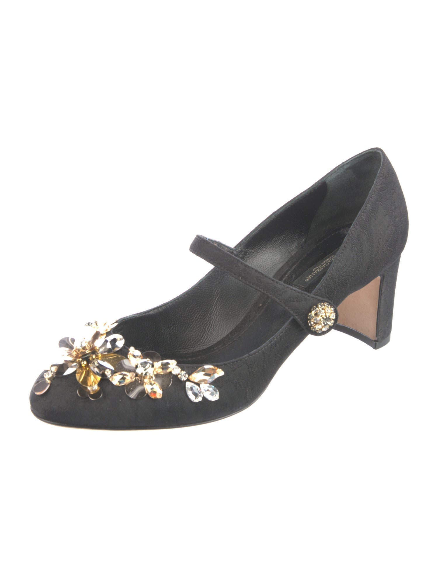 Dolce & Gabbana Jacquard Crystal Embellishments Pumps