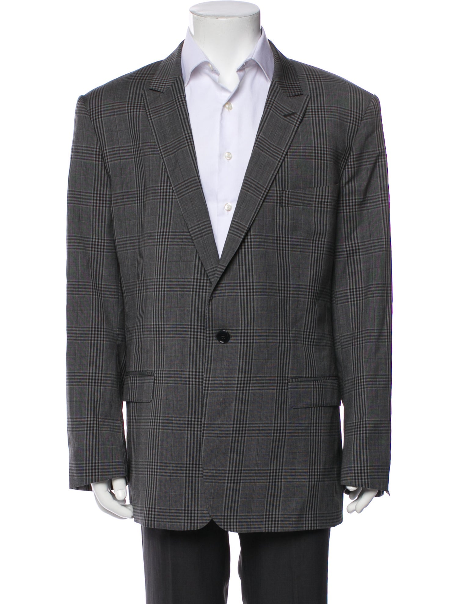 Dolce & Gabbana Virgin Wool Plaid Print Blazer