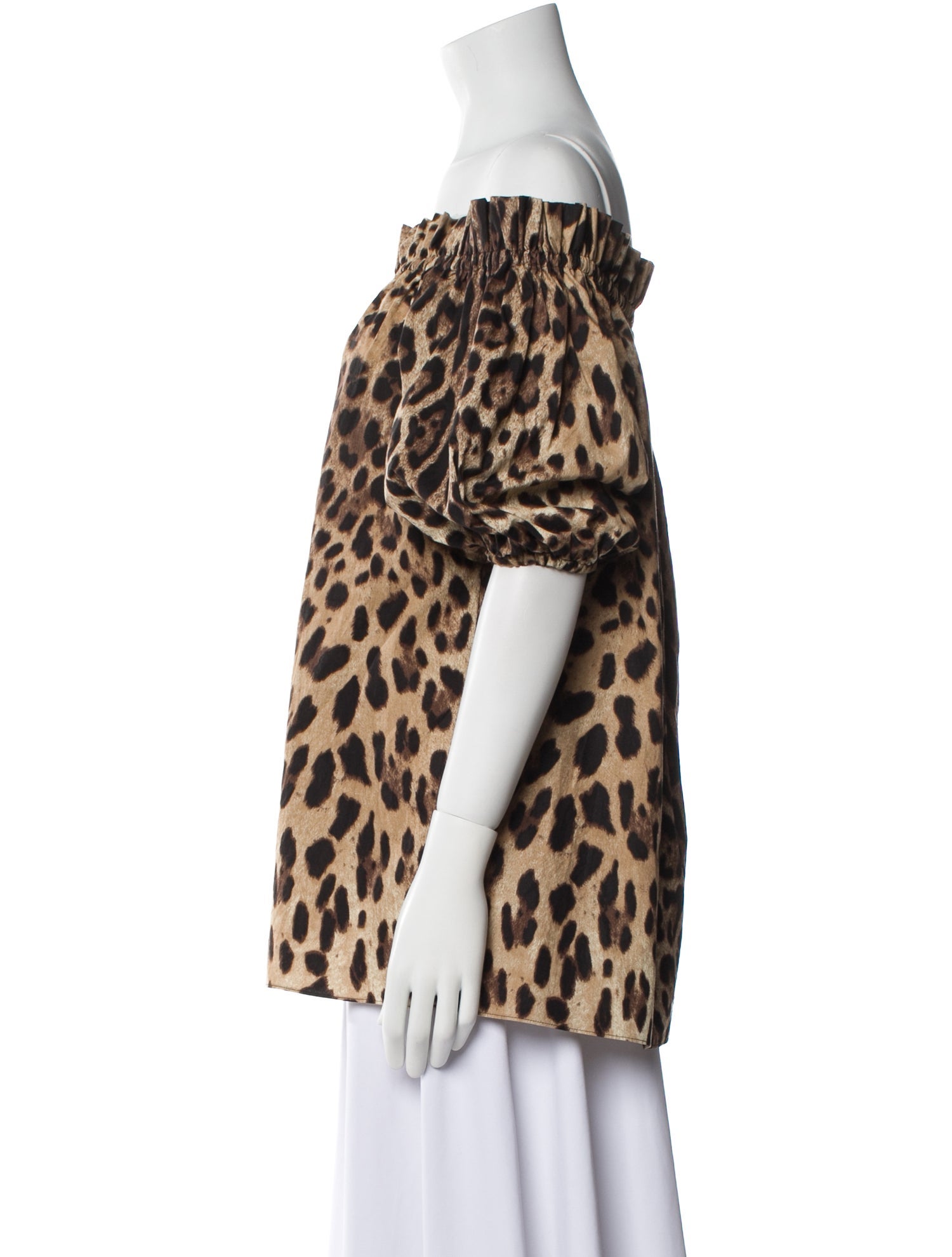 Dolce & Gabbana Animal Print Off-The-Shoulder Blouse