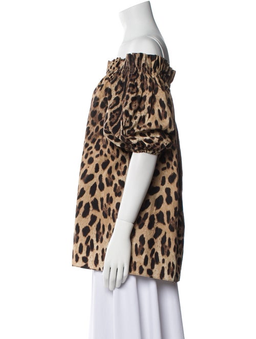 Dolce & Gabbana Animal Print Off-The-Shoulder Blouse