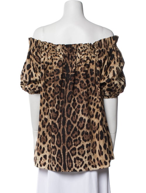 Dolce & Gabbana Animal Print Off-The-Shoulder Blouse