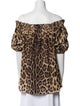 Dolce & Gabbana Animal Print Off-The-Shoulder Blouse