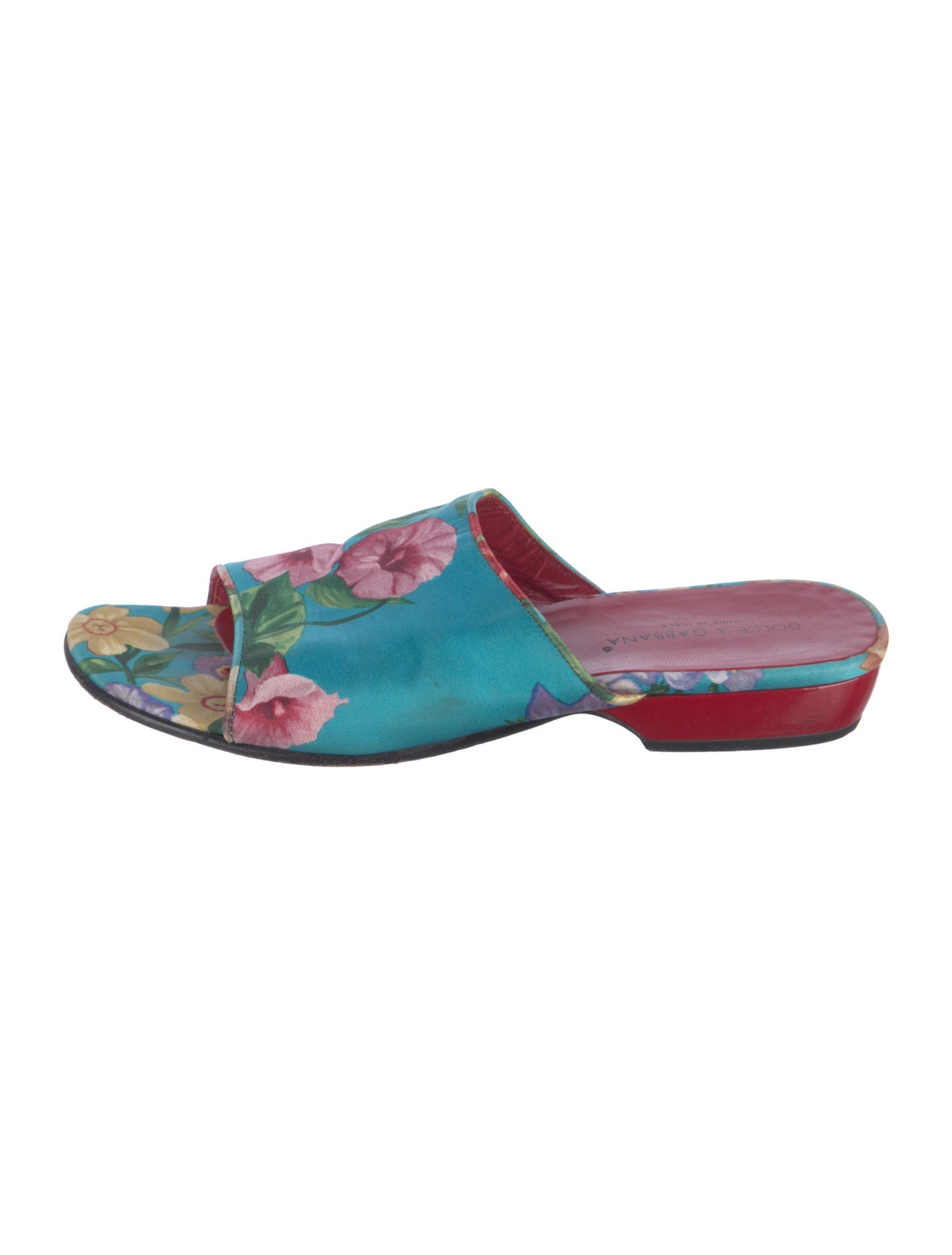 Dolce & Gabbana Silk Floral Print Mules
