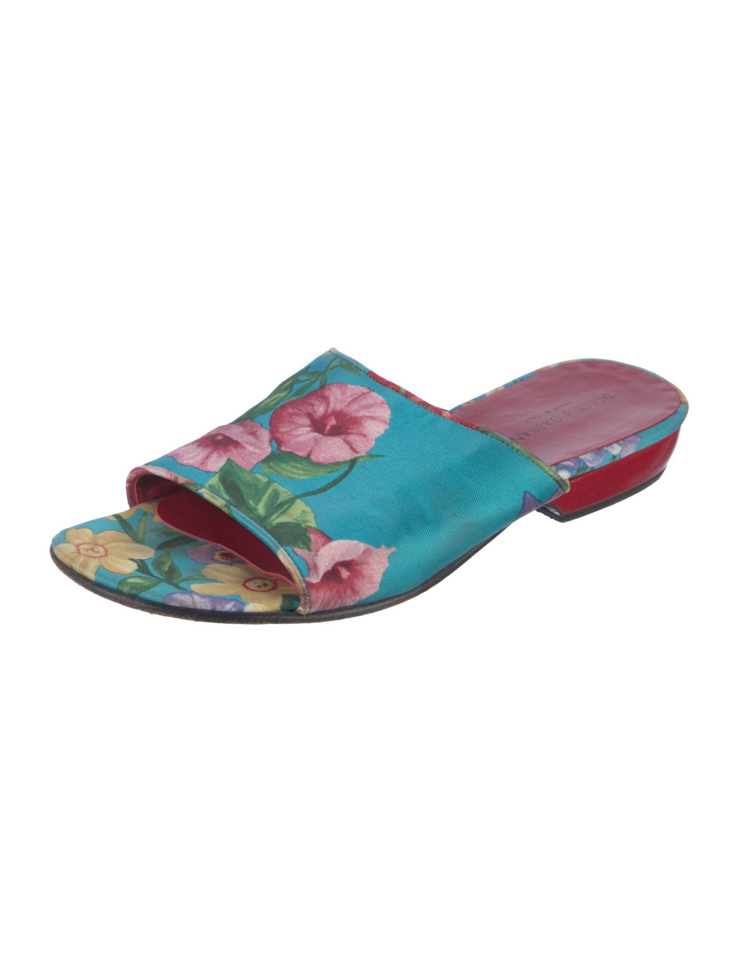 Dolce & Gabbana Silk Floral Print Mules