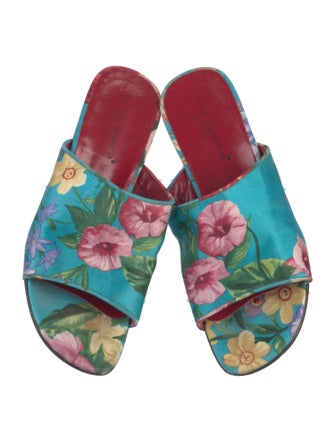 Dolce & Gabbana Silk Floral Print Mules